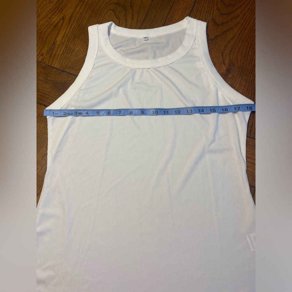 Off white ribbed tank top